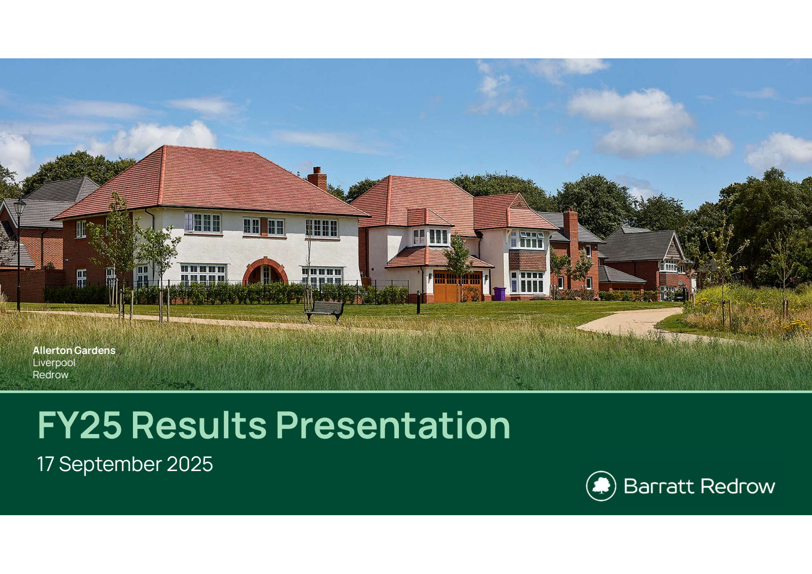 Barratt Redrow's H2 2025 Slide Deck
