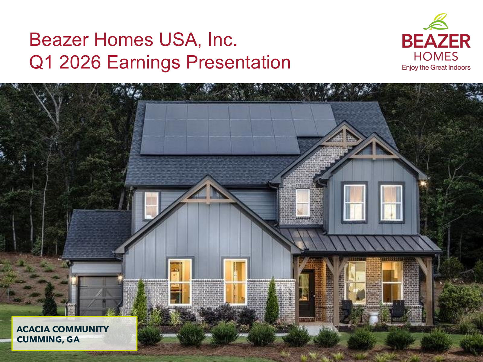 Beazer Homes USA's Q1 2026 Slide Deck