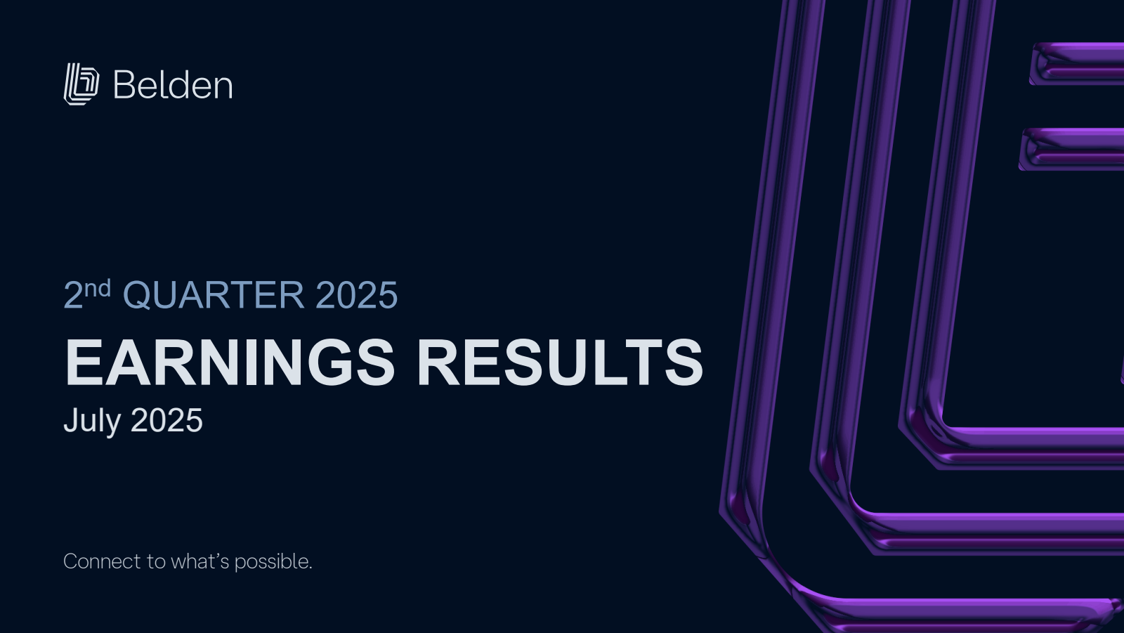 Belden's Q2 2025 Slide Deck