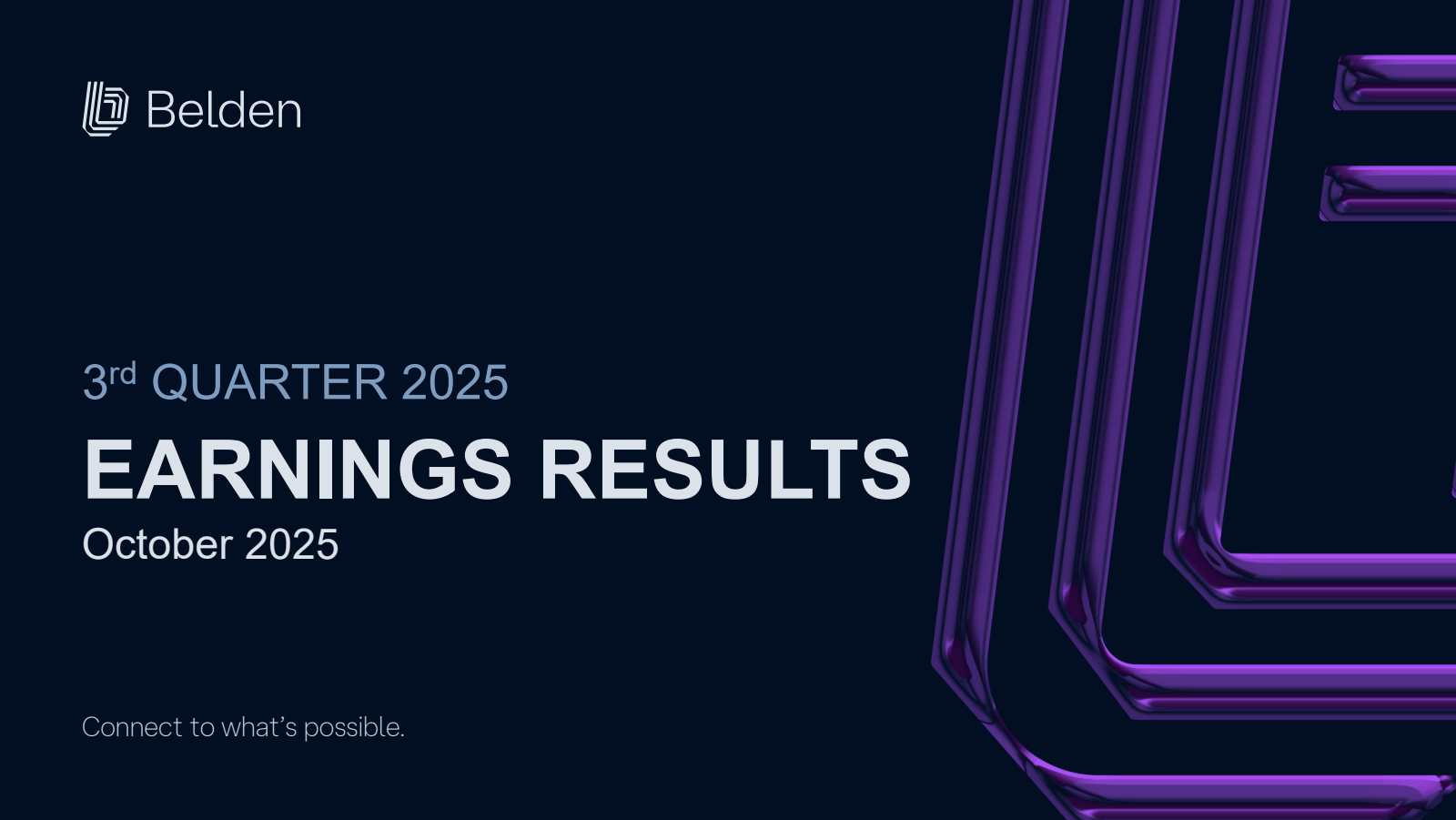 Belden's Q3 2025 Slide Deck