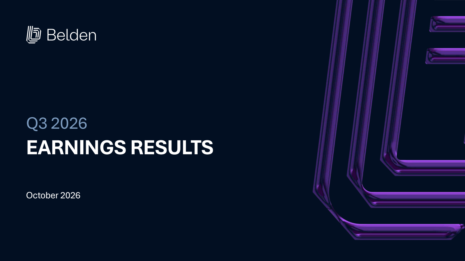 Belden (BDC) Q3 2026 Earnings Results & Call Transcript