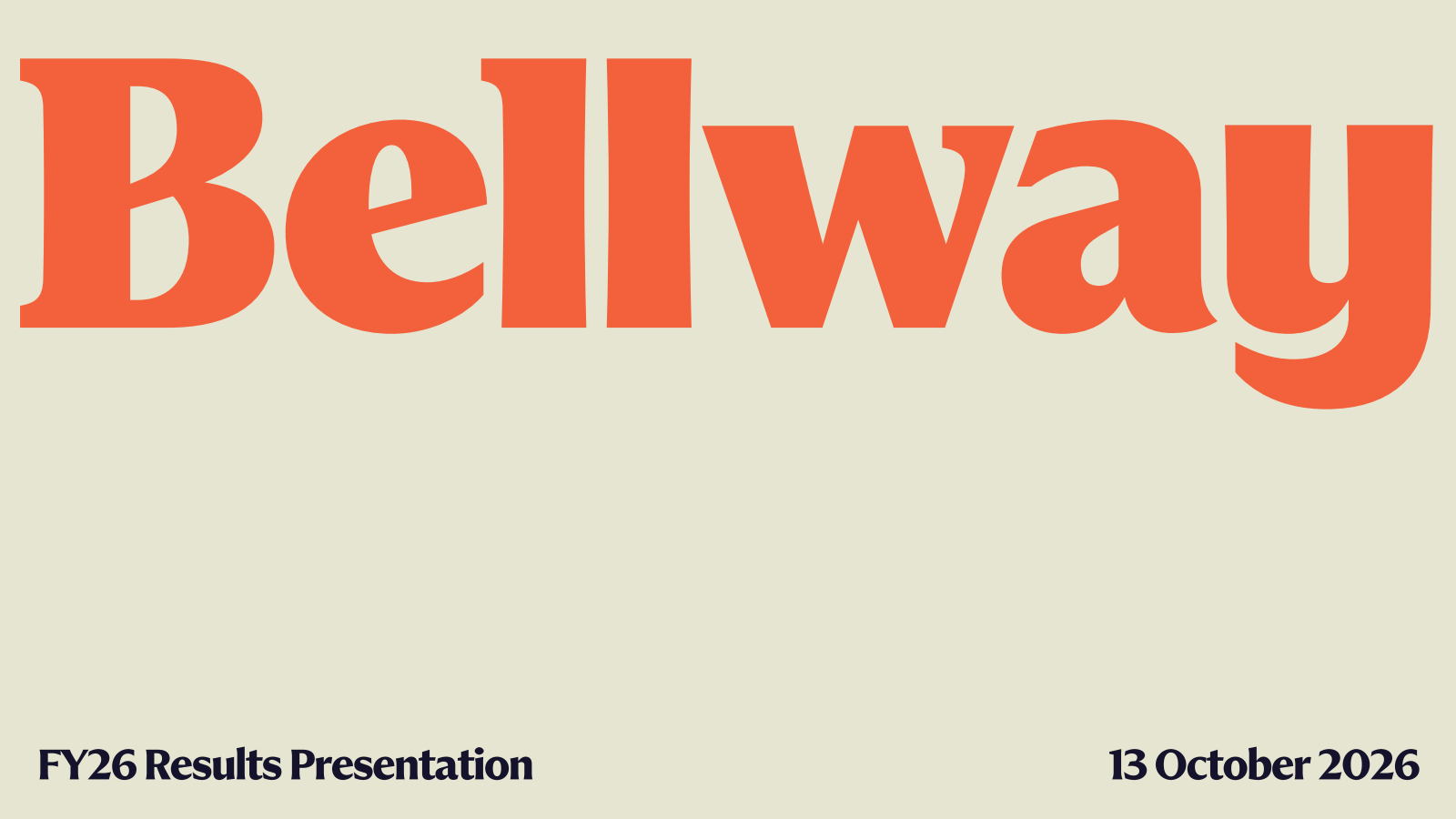Bellway's H2 2026 Slide Deck