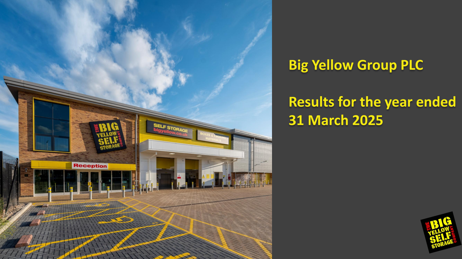 Big Yellow Group's H2 2025 Slide Deck