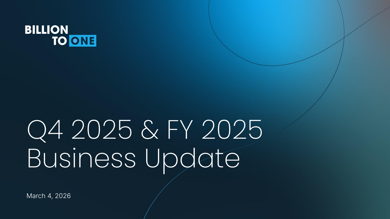 Billiontoone's Q4 2025 Slide Deck