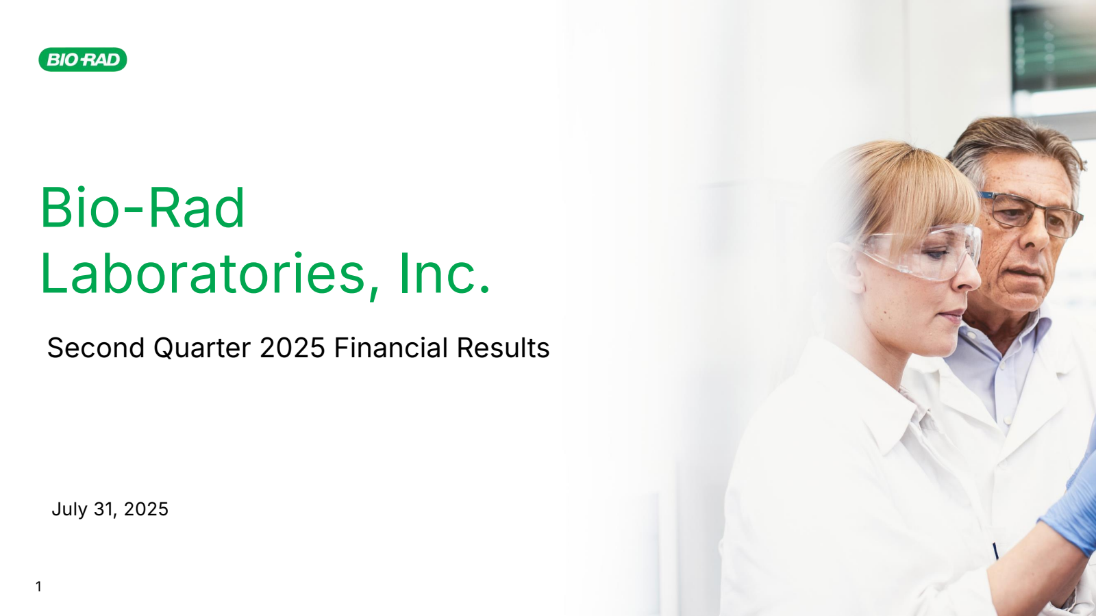 Bio-Rad Laboratories' Q2 2025 Slide Deck
