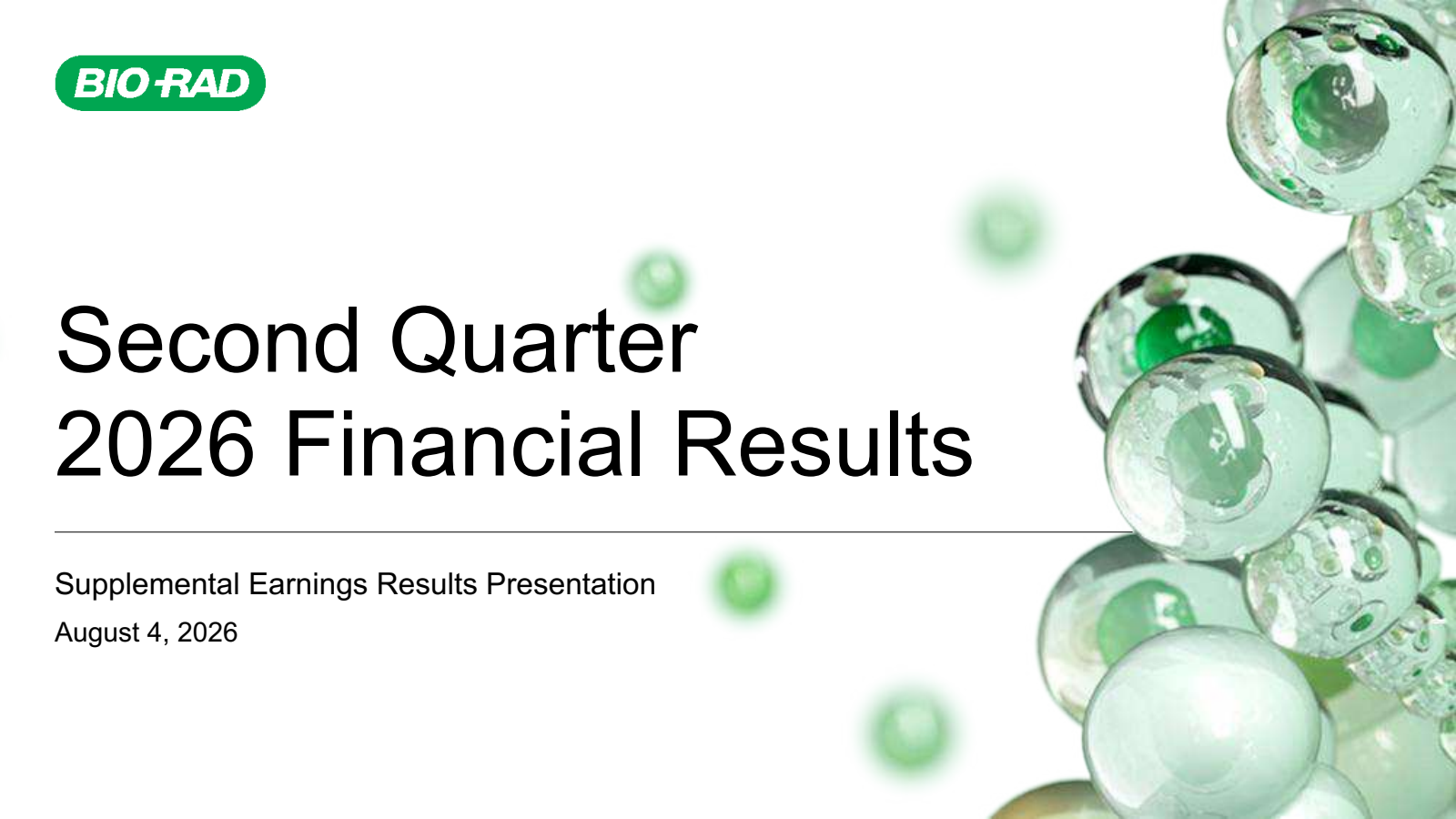 Bio-Rad Laboratories' Q2 2026 Slide Deck