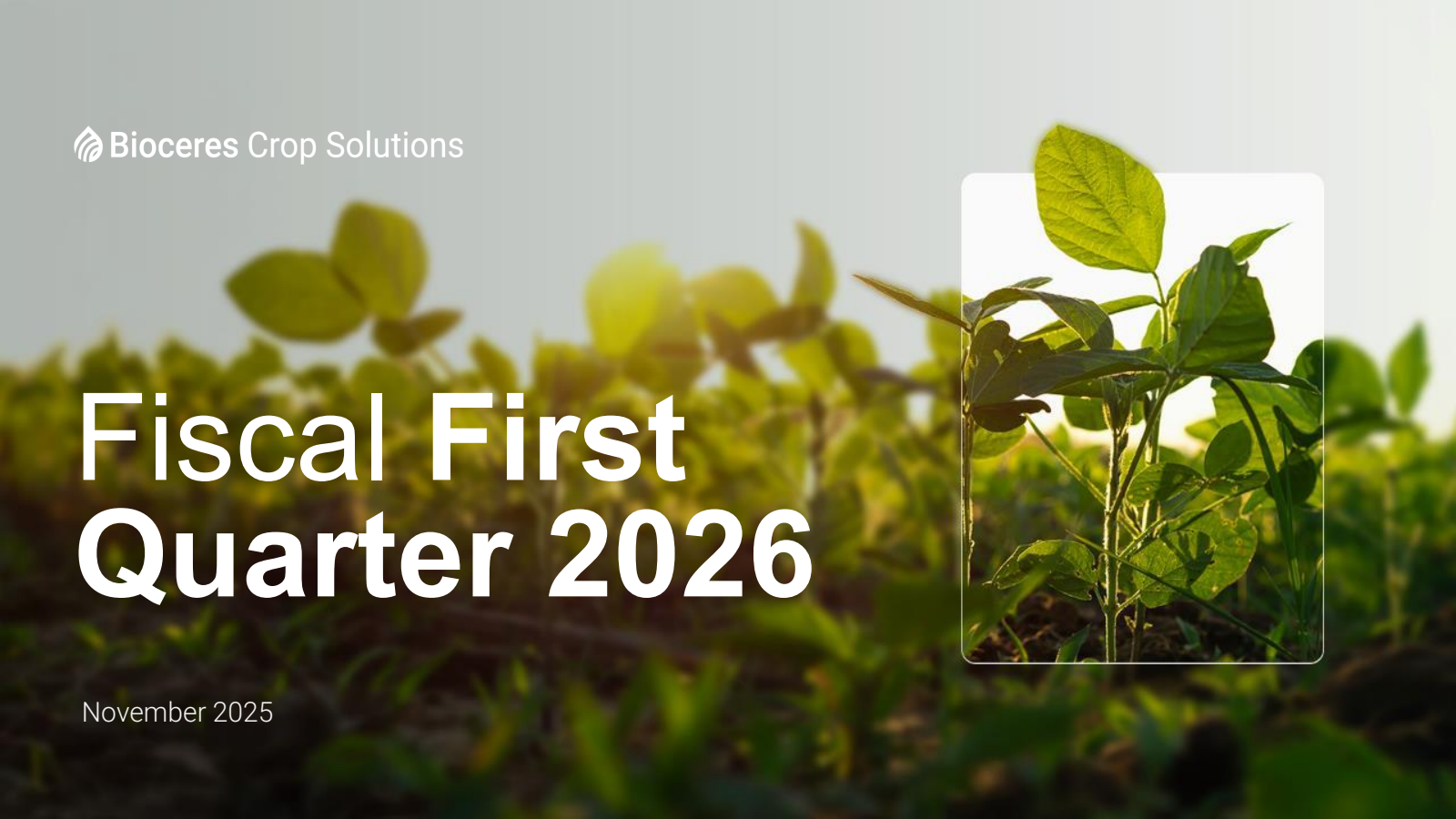 Bioceres Crop Solutions' Q1 2026 Slide Deck