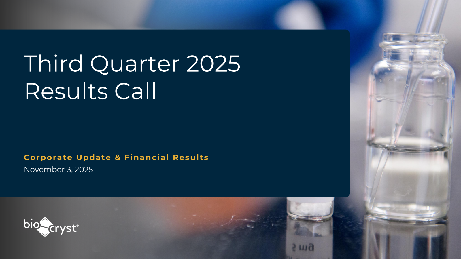 BioCryst Pharmaceuticals' Q3 2025 Slide Deck