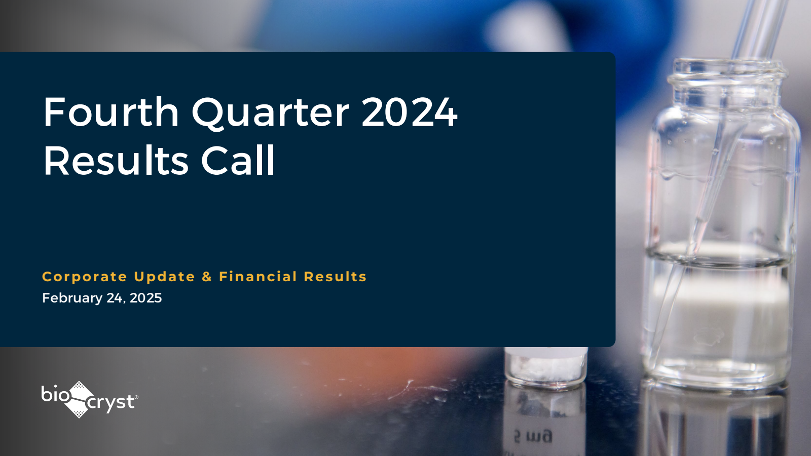 BioCryst Pharmaceuticals' Q4 2024 Slide Deck