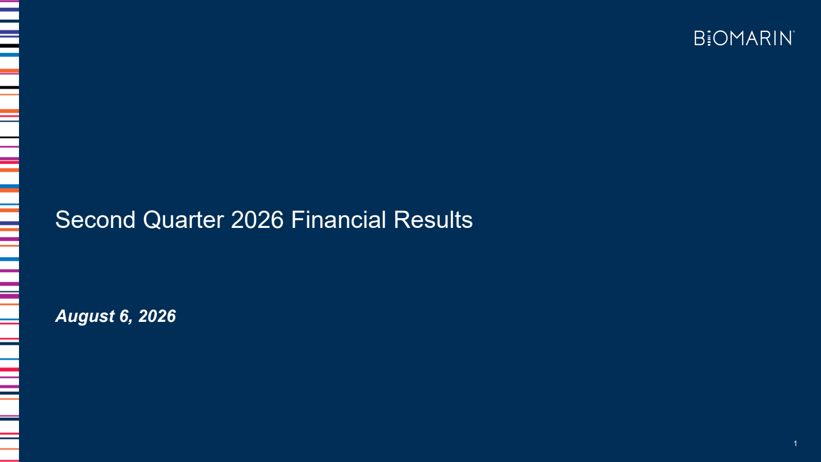 BioMarin Pharmaceutical's Q2 2026 Slide Deck