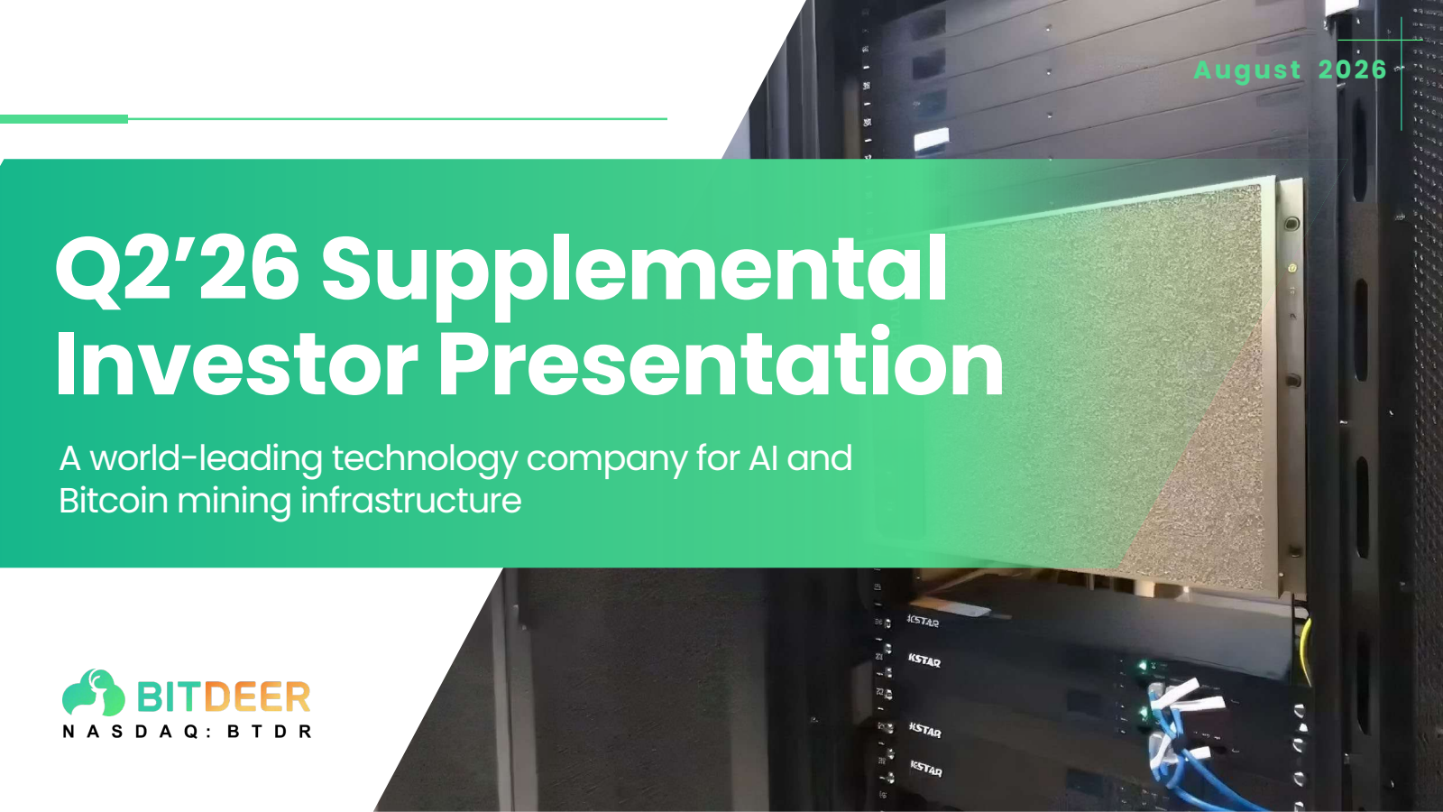Bitdeer Technologies Group's Q2 2026 Slide Deck