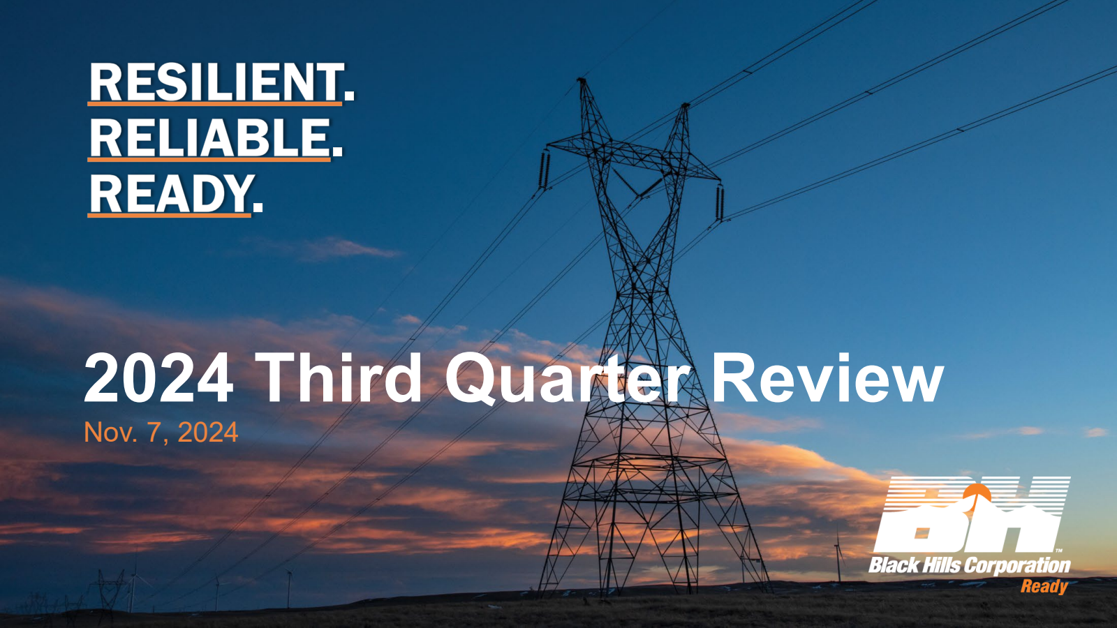 Black Hills' Q3 2024 Slide Deck