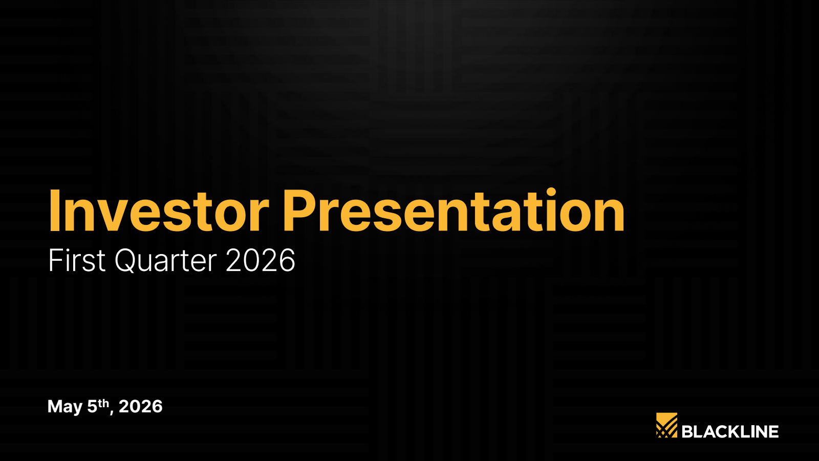 BlackLine's Q1 2026 Slide Deck