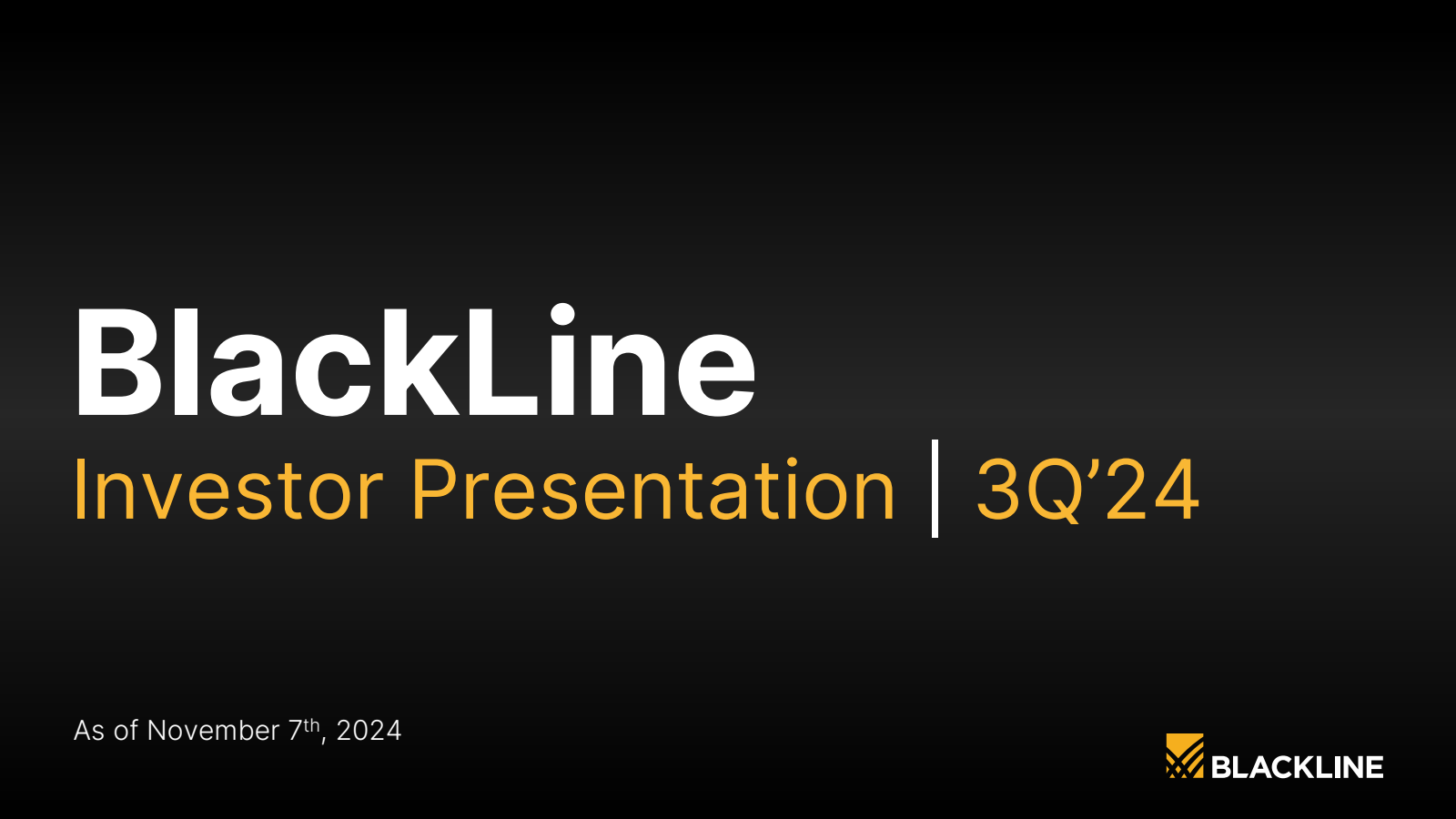 BlackLine's Q3 2024 Slide Deck