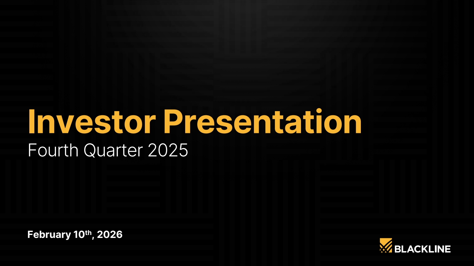 BlackLine's Q4 2025 Slide Deck