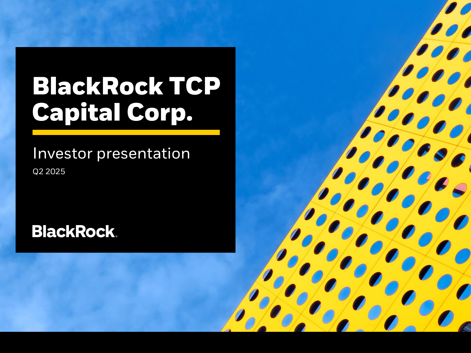 Blackrock Tcp Capital's Q2 2025 Slide Deck