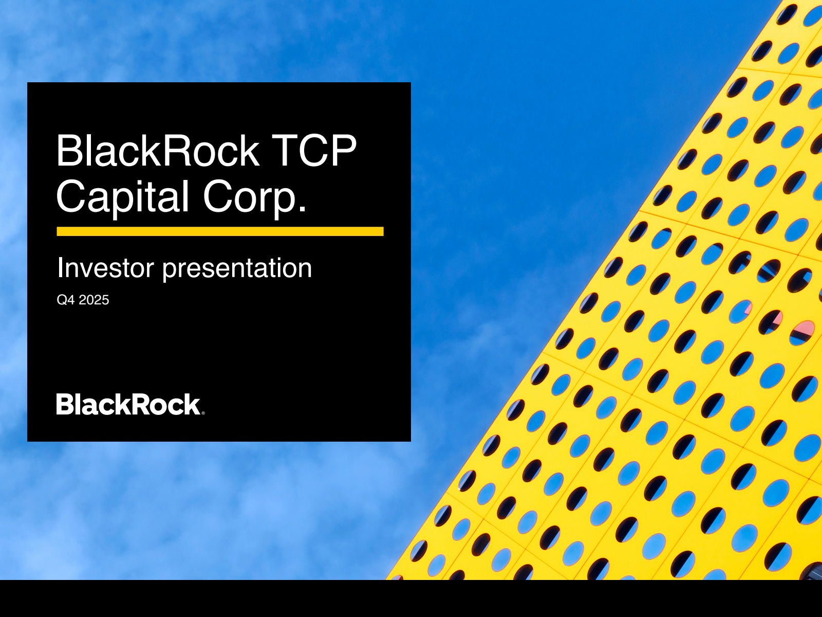Blackrock Tcp Capital's Q4 2025 Slide Deck