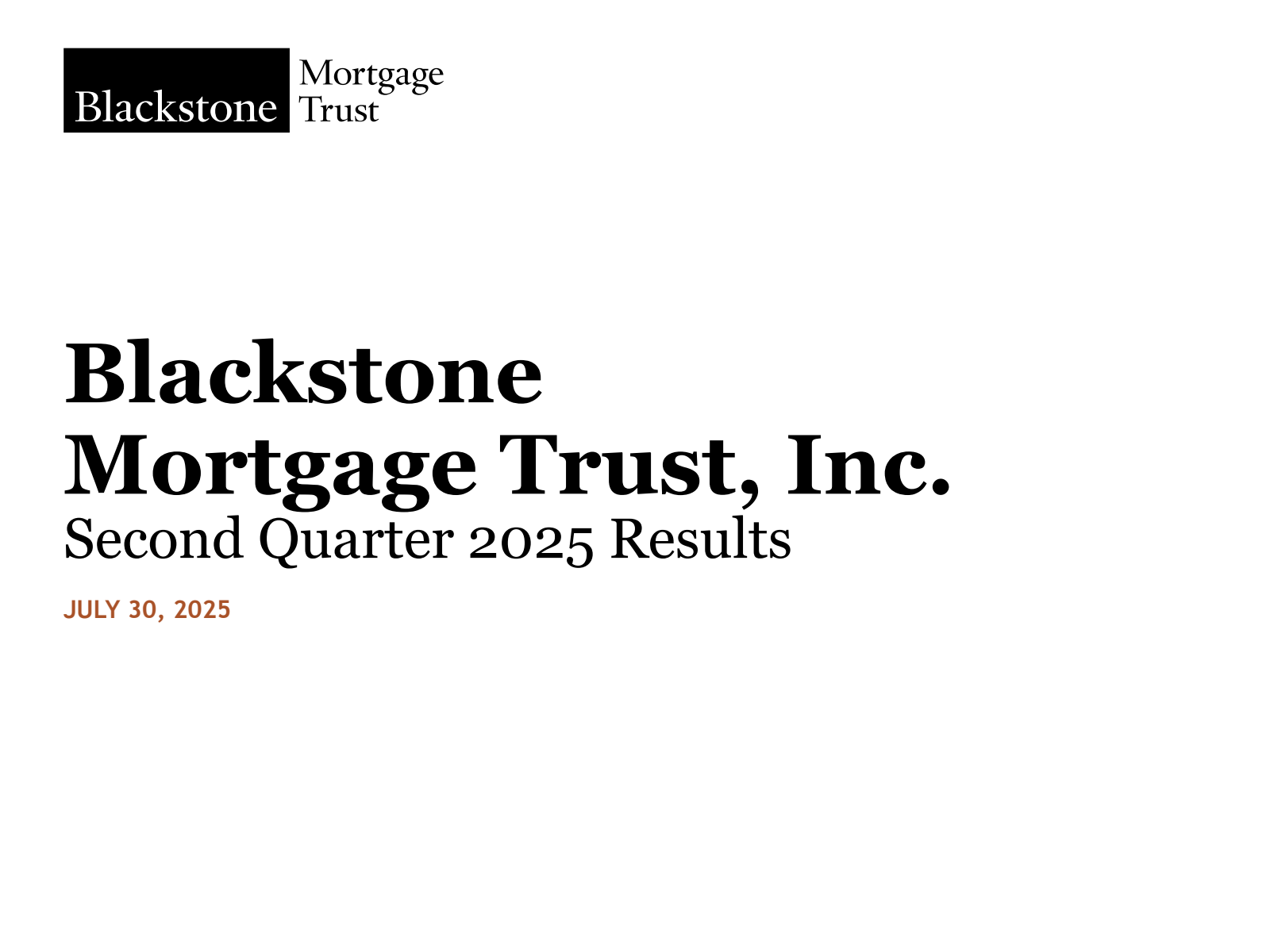 BXMT Q2 2025 Earnings Report on 7/30/2025
