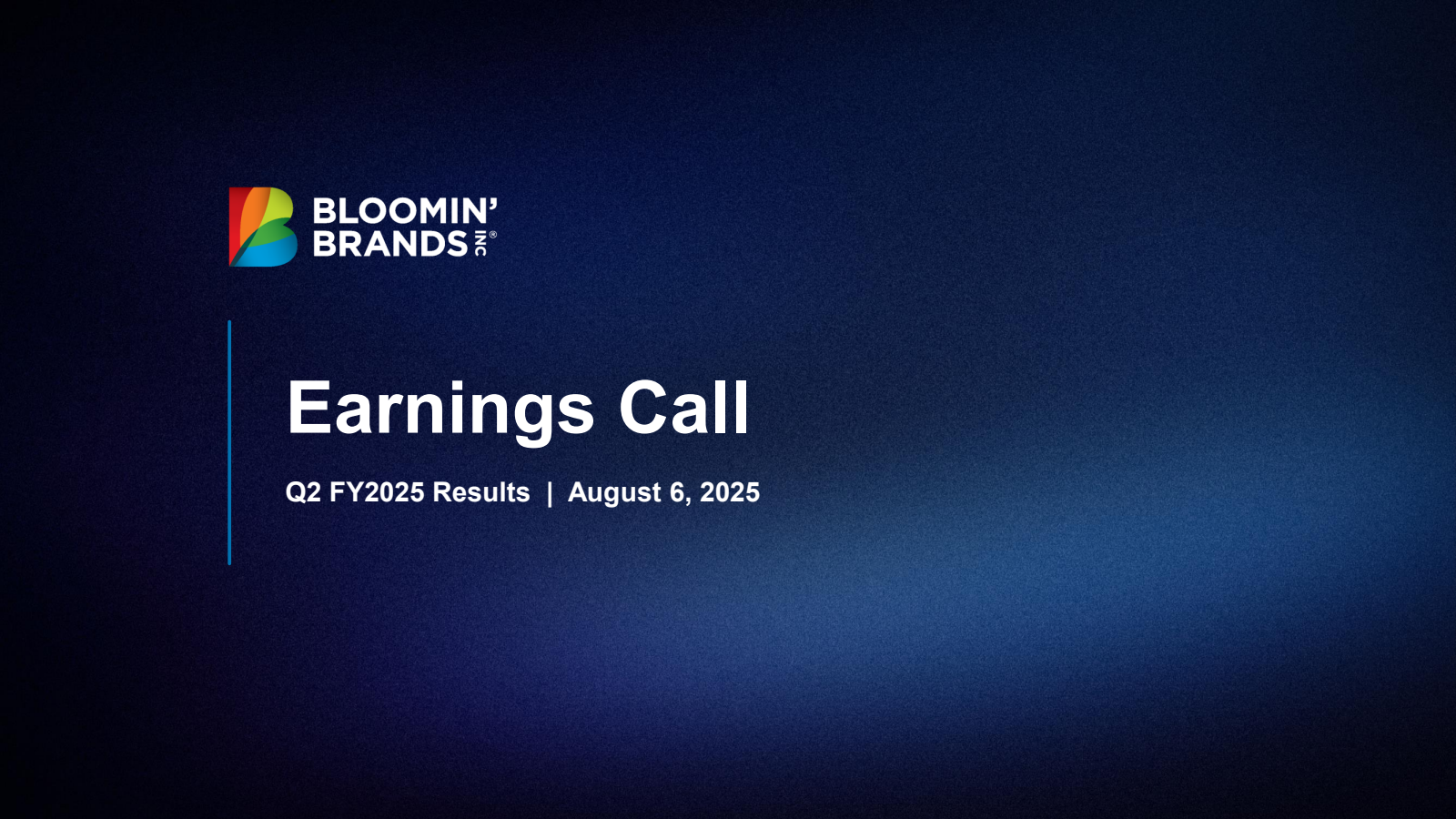 Bloomin' Brands' Q2 2025 Slide Deck