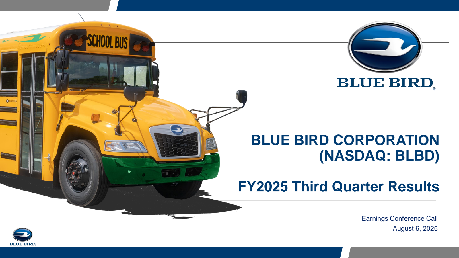 Blue Bird's Q3 2025 Slide Deck