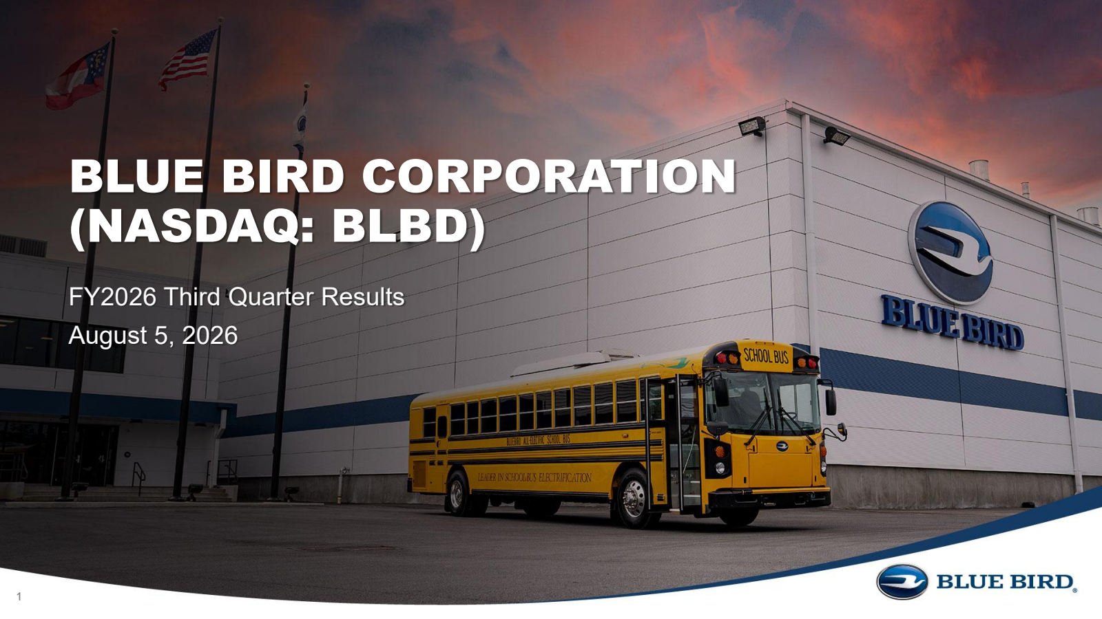 Blue Bird's Q3 2026 Slide Deck