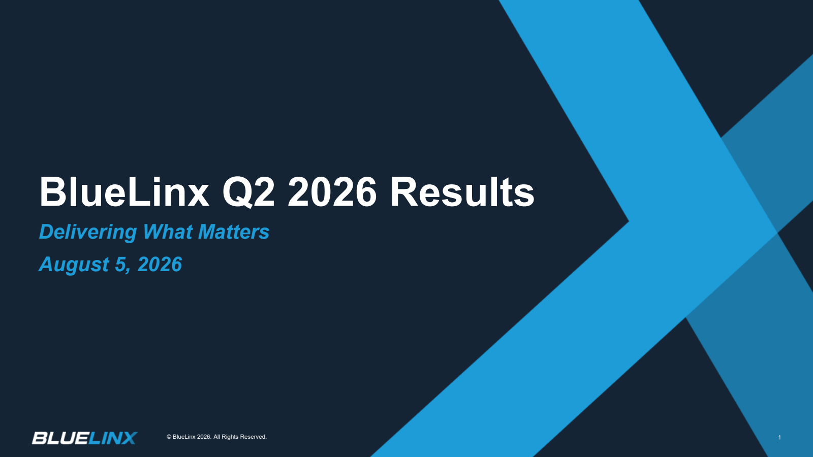 BlueLinx's Q2 2026 Slide Deck