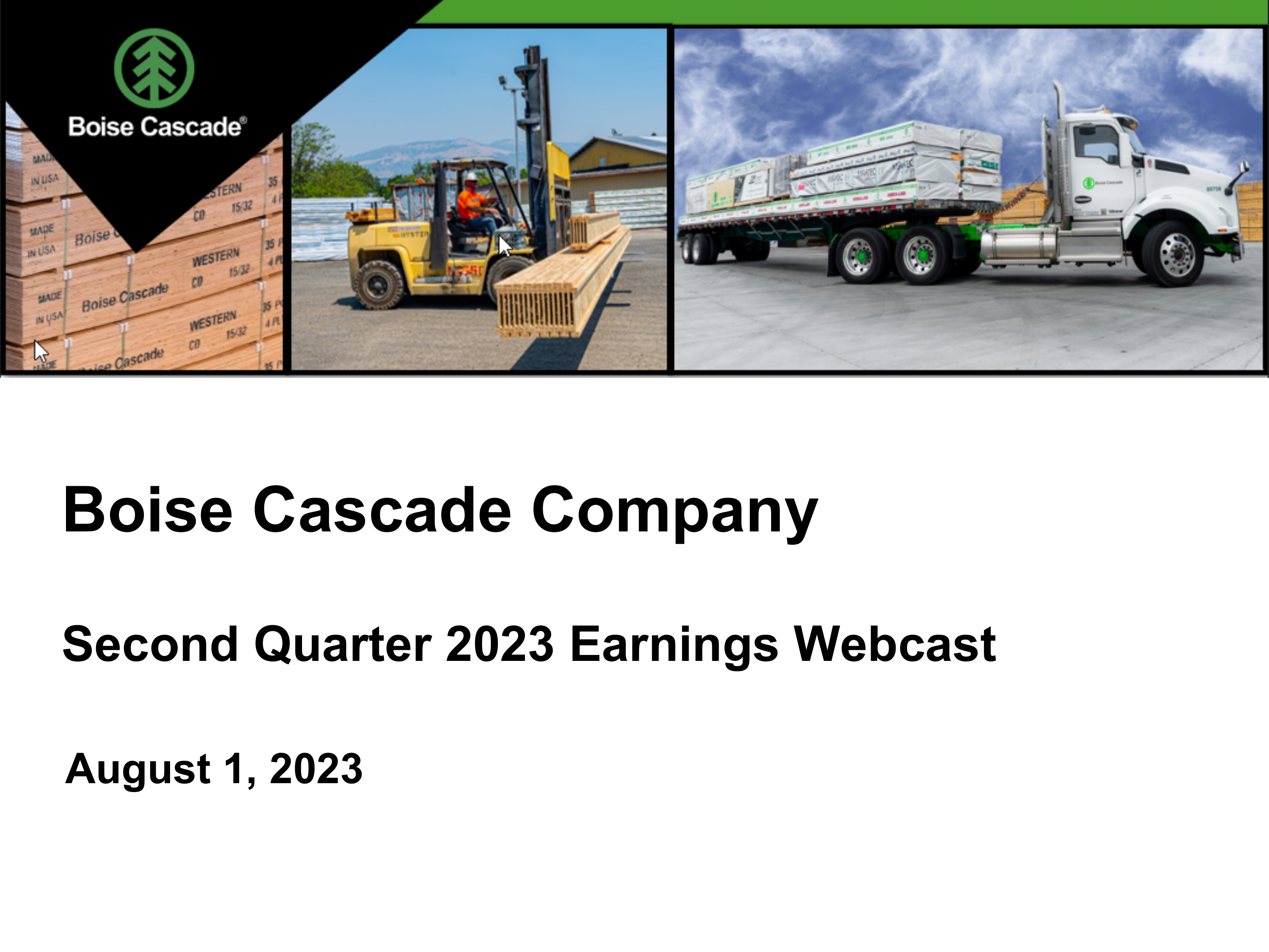 Boise Cascade's Q2 2023 Slide Deck