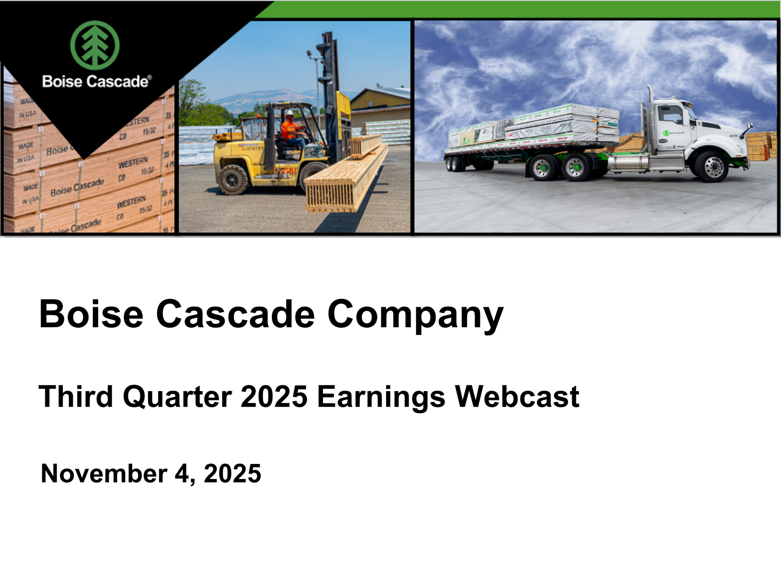 Boise Cascade's Q3 2025 Slide Deck