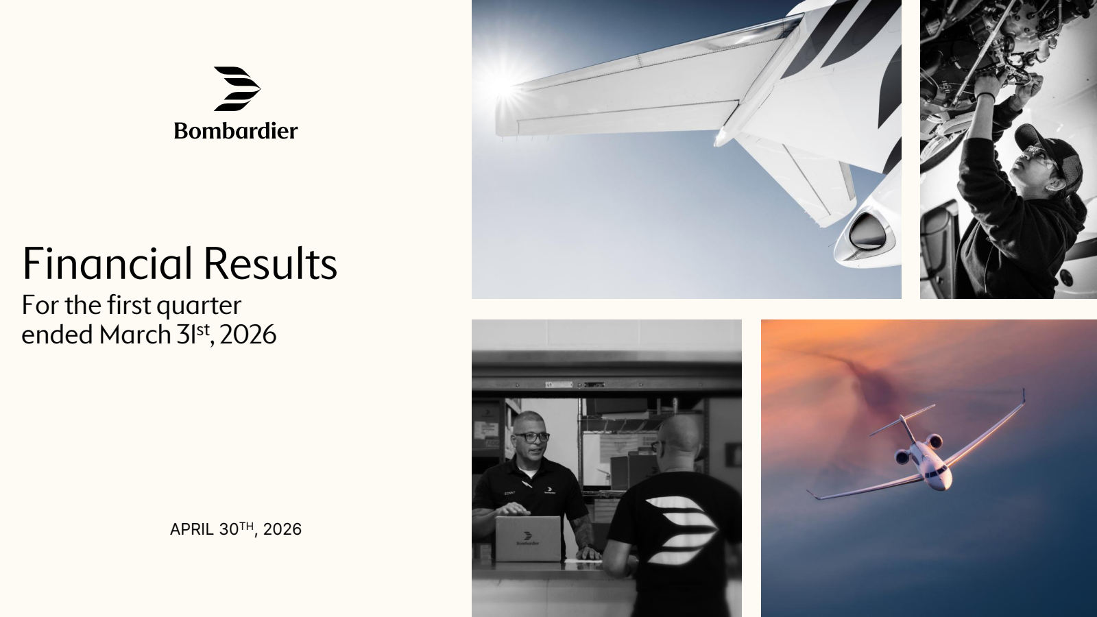 Bombardier's Q1 2026 Slide Deck