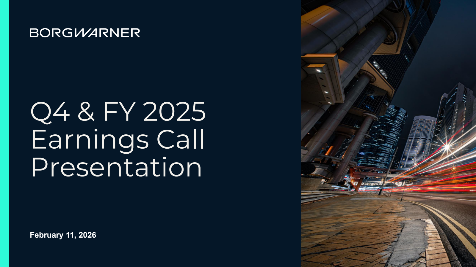 BorgWarner's Q4 2025 Slide Deck