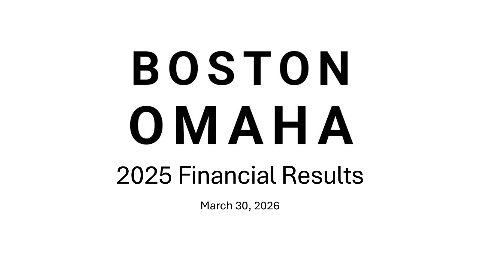 Boston Omaha's Q4 2025 Slide Deck