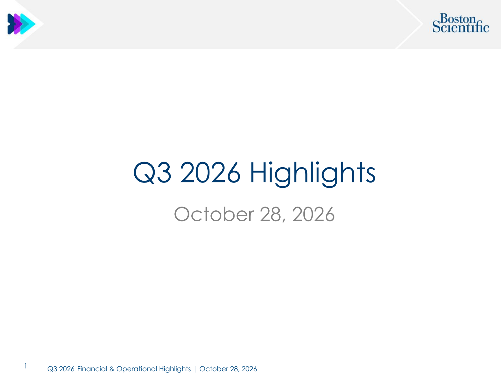 Boston Scientific's Q3 2026 Slide Deck