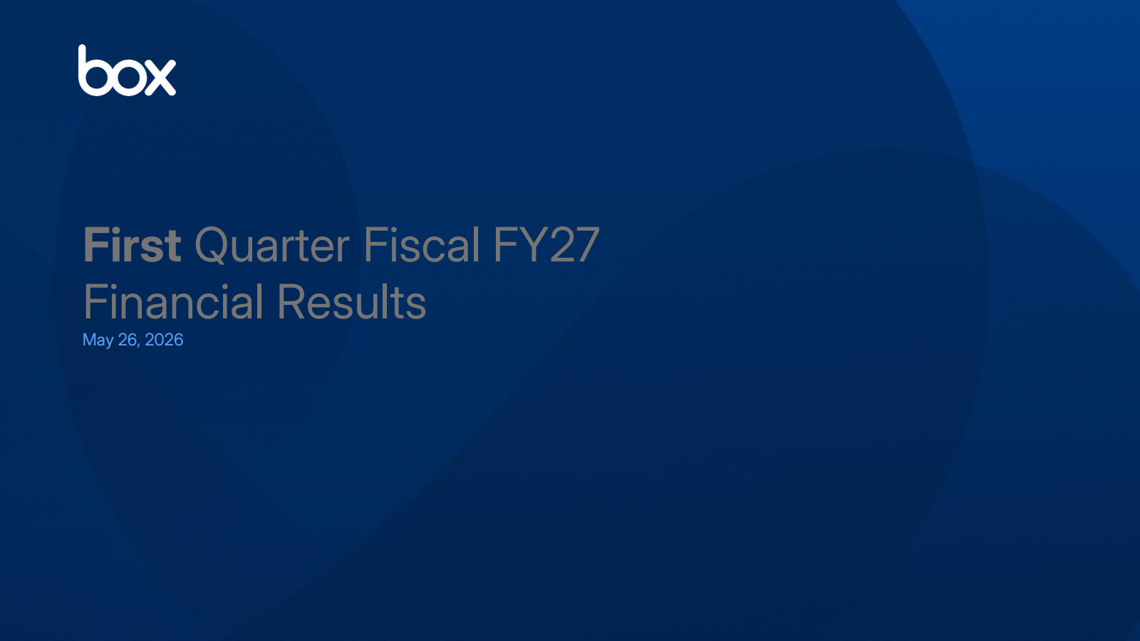BOX's Q1 2027 Slide Deck