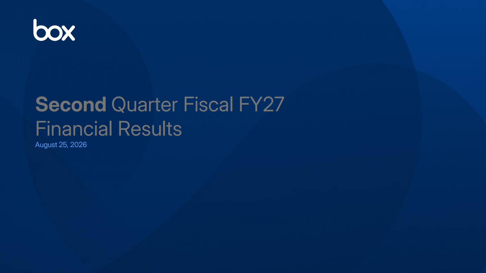 BOX's Q2 2027 Slide Deck