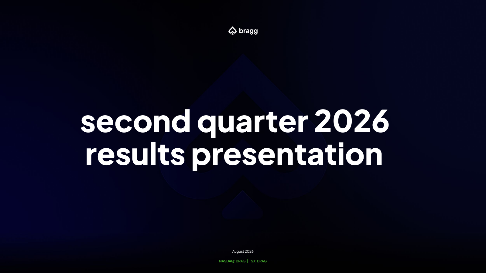 Bragg Gaming Group's Q2 2026 Slide Deck