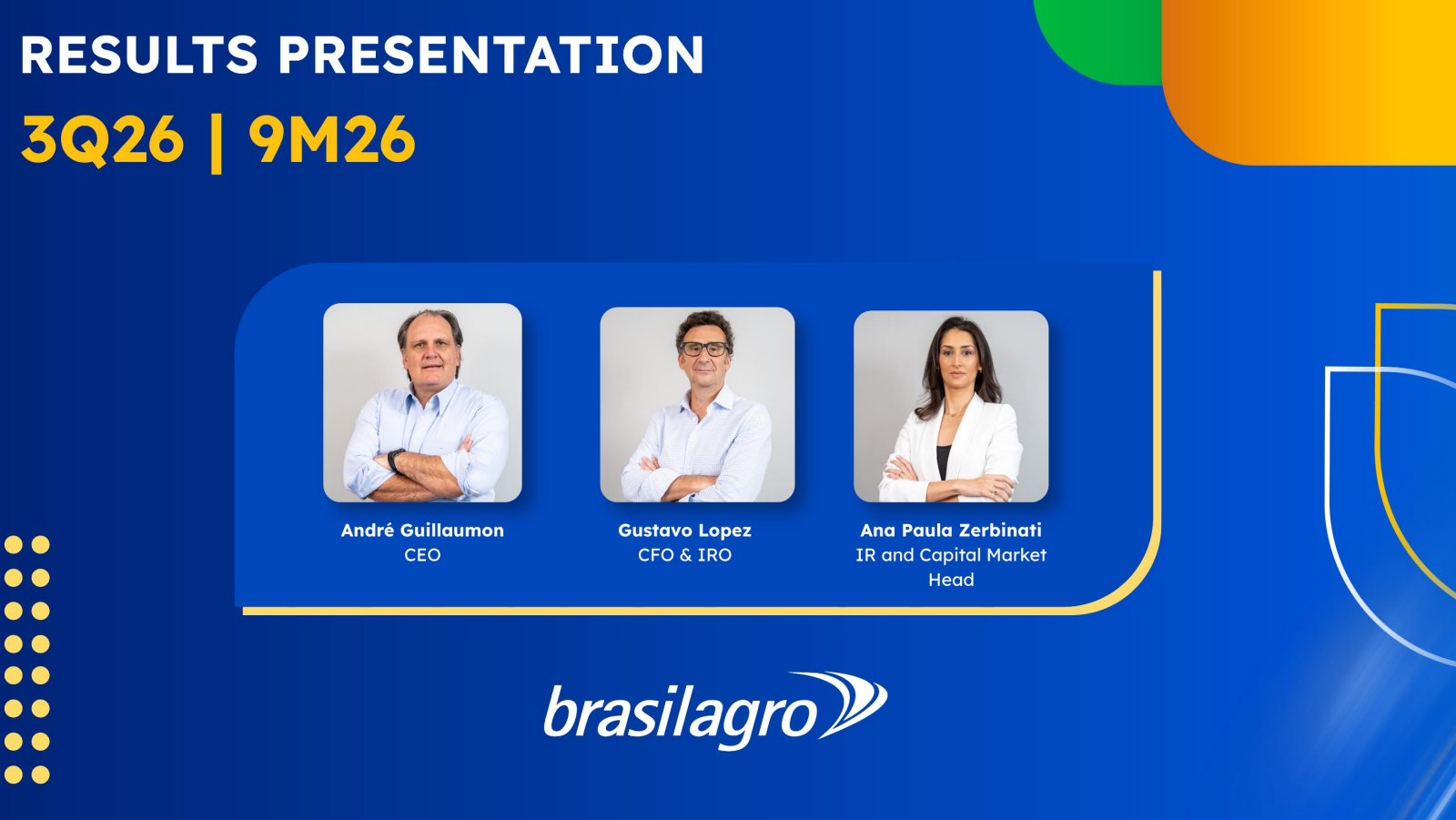Brasilagro Cia Brasileira De Propriedades Agricolas' Q3 2026 Slide Deck