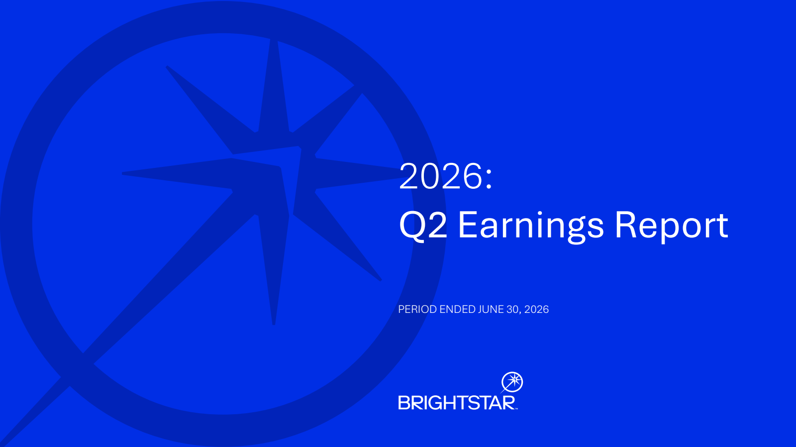 Brightstar Lottery's Q2 2026 Slide Deck