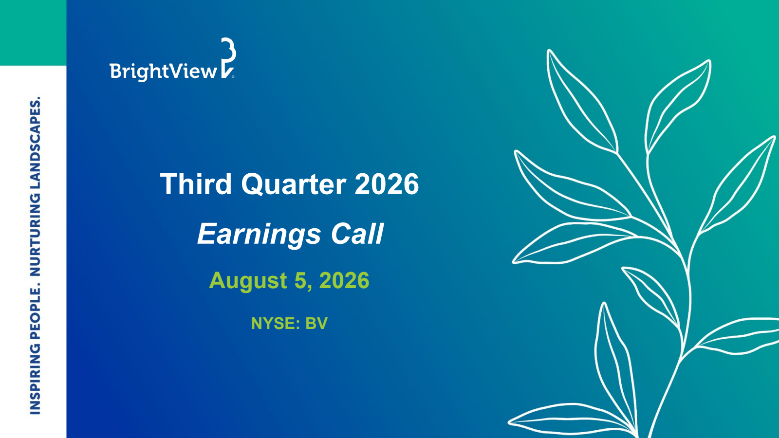 BrightView's Q3 2026 Slide Deck