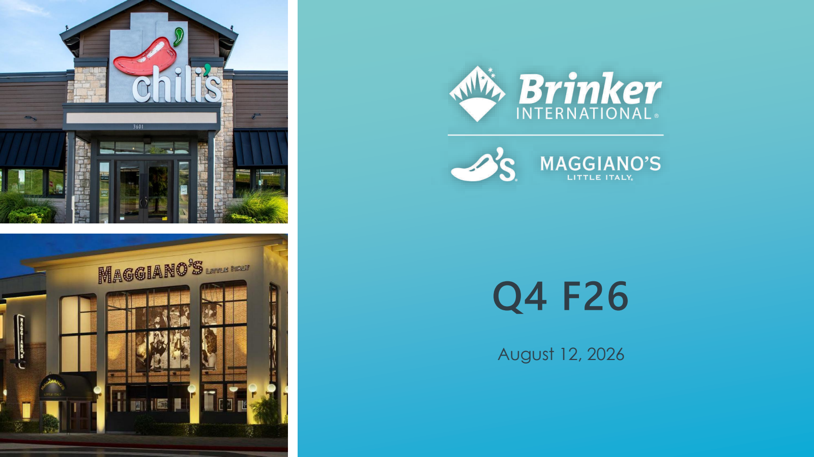 Brinker International's Q4 2026 Slide Deck