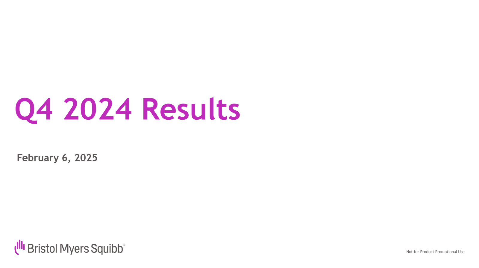 Bristol Myers Squibb's Q4 2024 Slide Deck