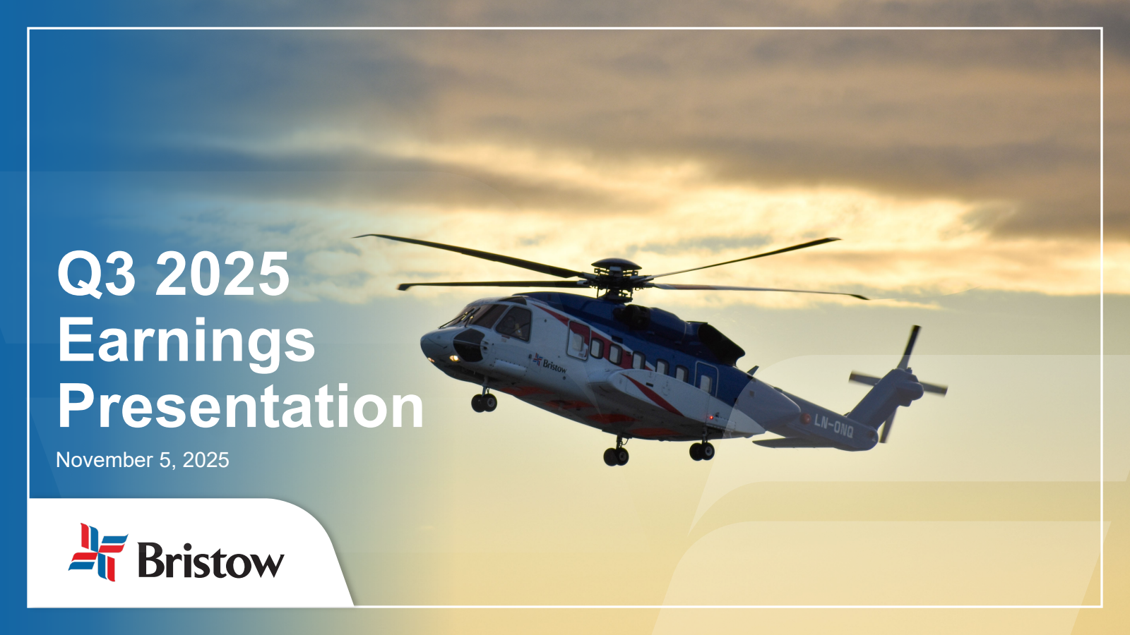 Bristow Group's Q3 2025 Slide Deck