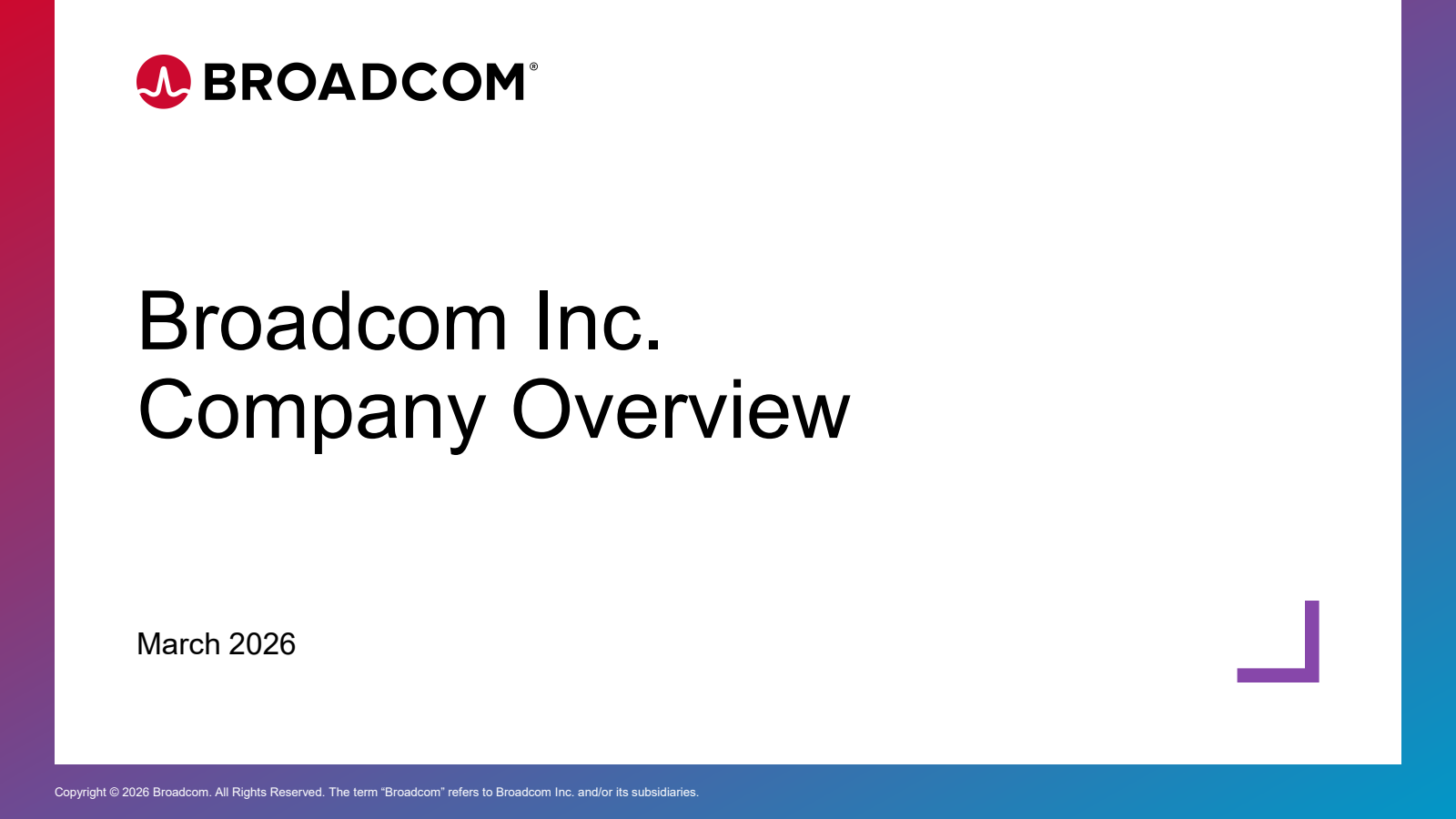 Broadcom's Q1 2026 Slide Deck