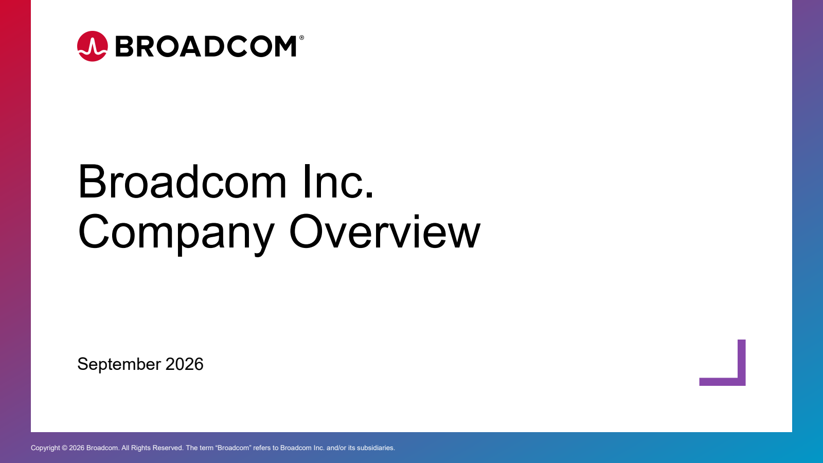 Broadcom's Q3 2026 Slide Deck