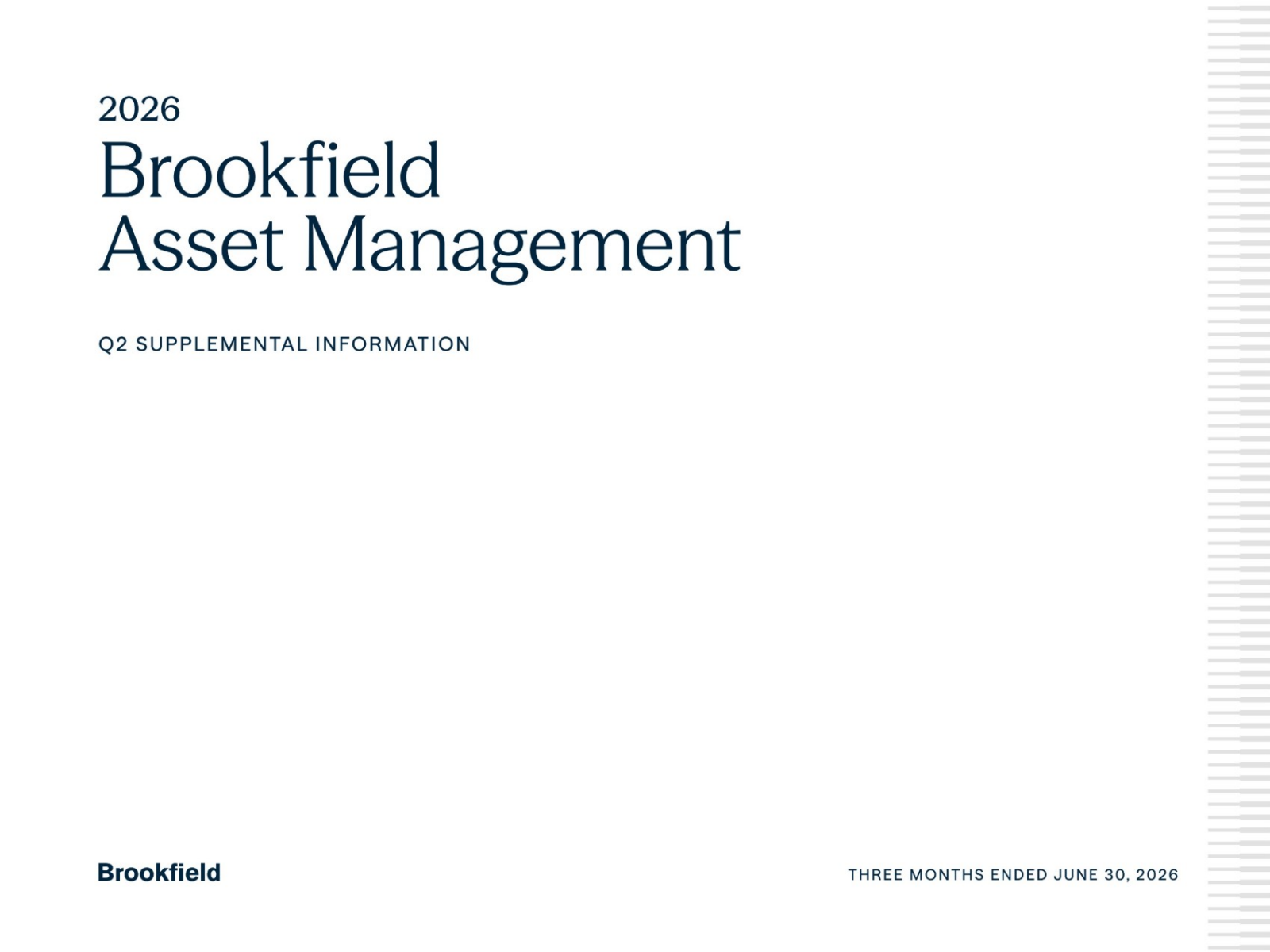 Brookfield Asset Management's Q2 2026 Slide Deck