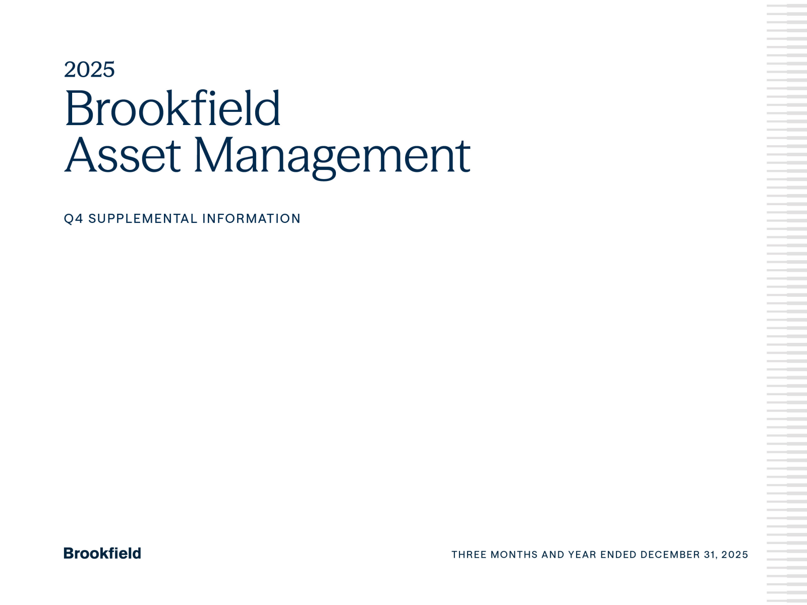 Brookfield Asset Management's Q4 2025 Slide Deck