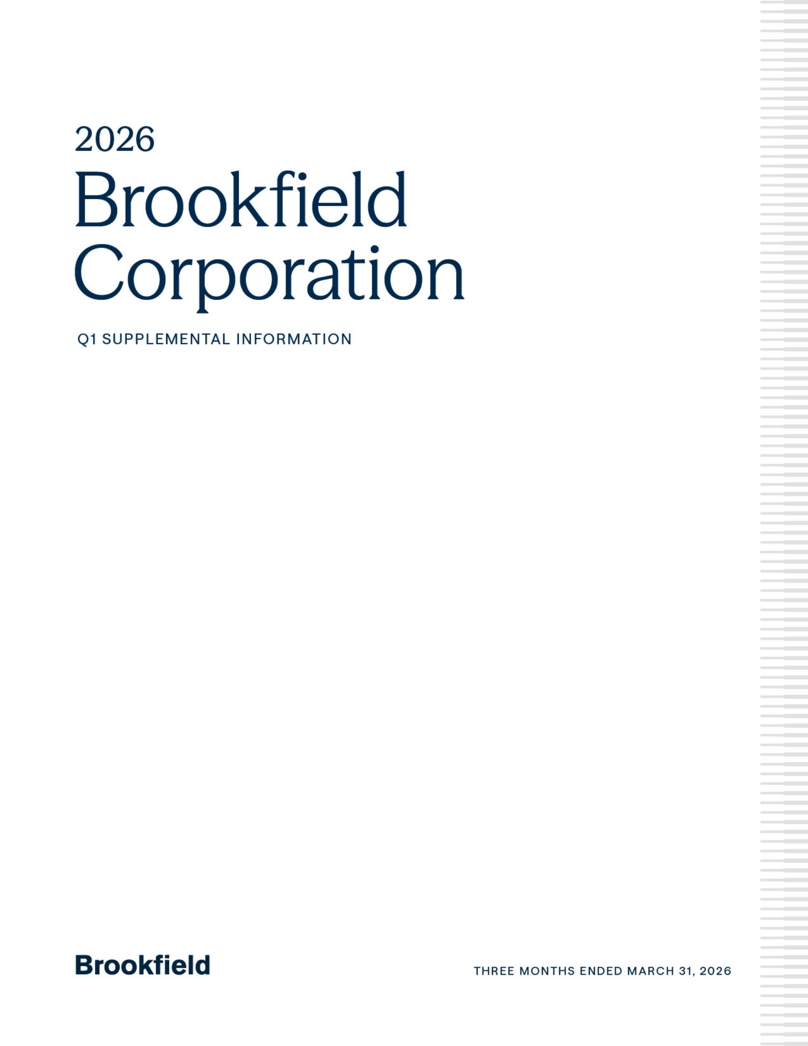 Brookfield's Q1 2026 Slide Deck