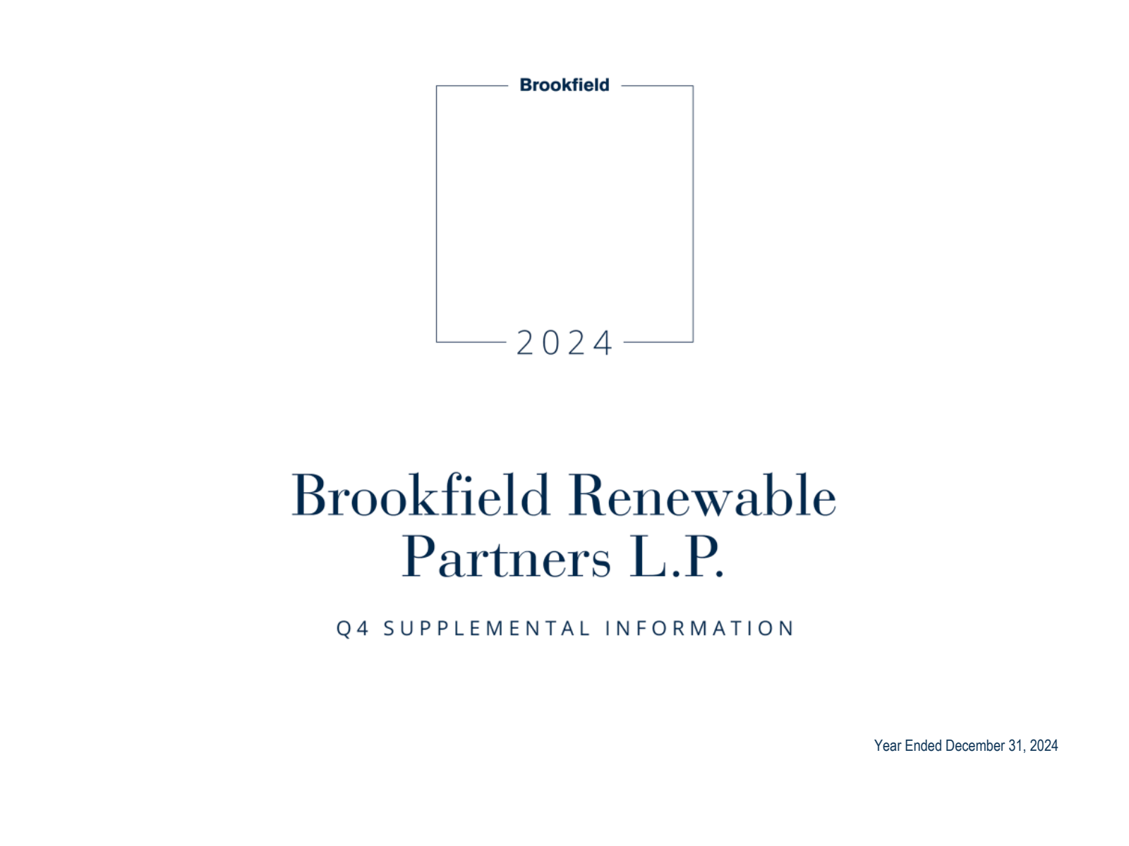 Brookfield Renewable's Q4 2024 Slide Deck