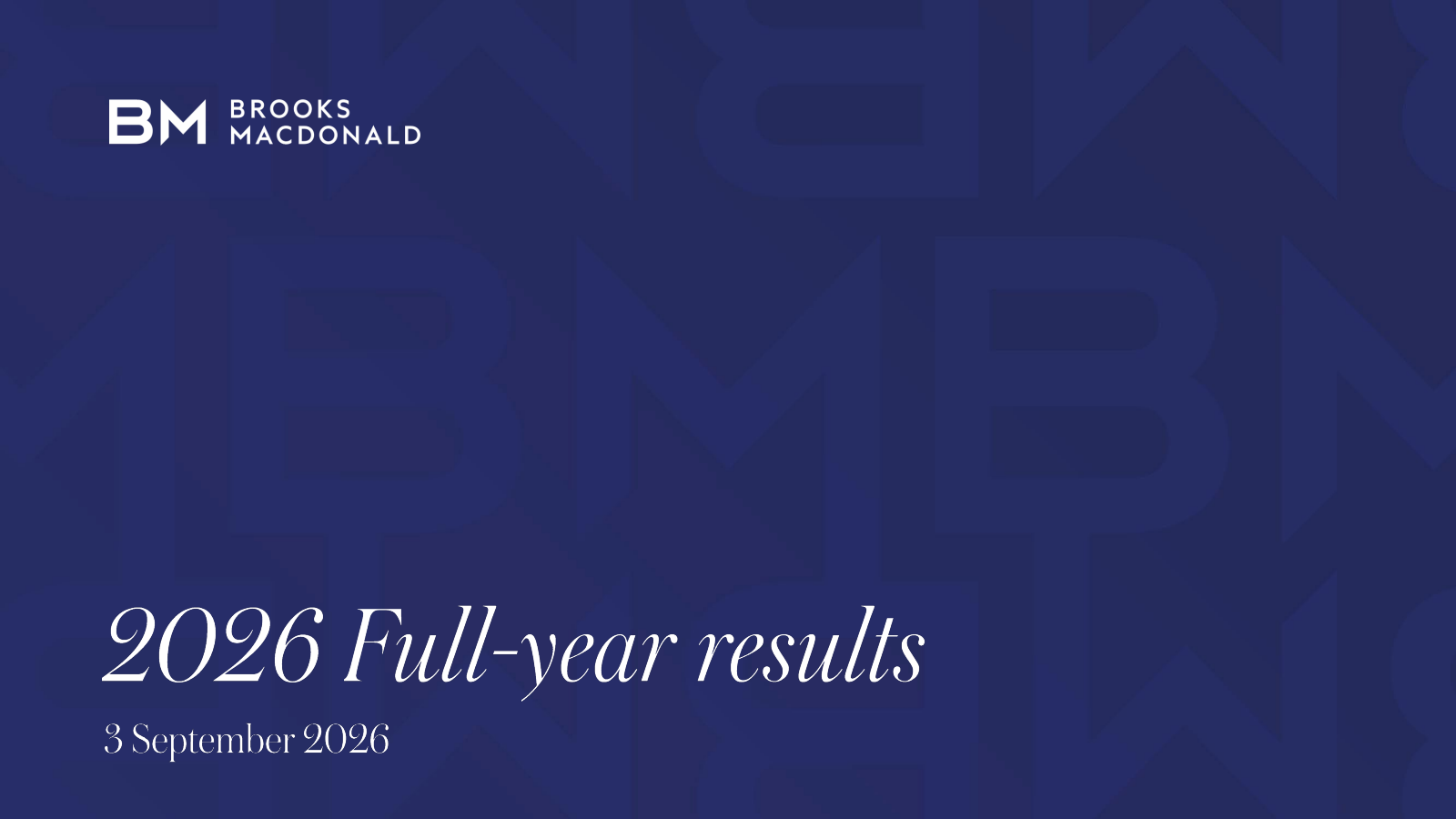 Brooks Macdonald Group's H2 2026 Slide Deck