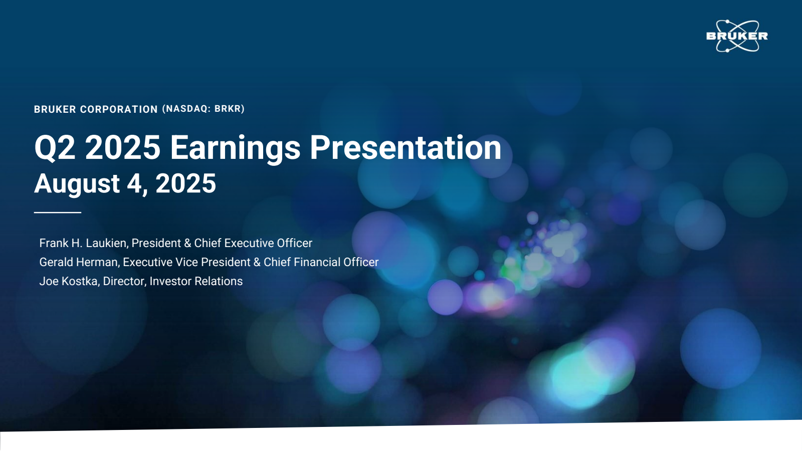 Bruker's Q2 2025 Slide Deck