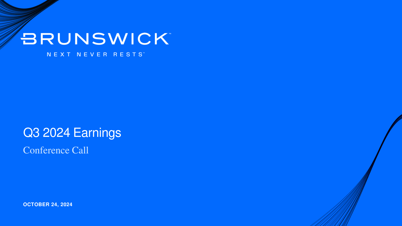 Brunswick's Q3 2024 Slide Deck
